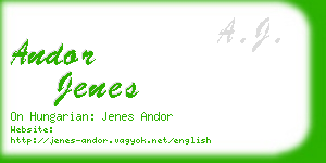 andor jenes business card